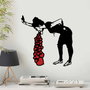 Wallity Banksy 12 Escultura de Pared Metálica Negro y Rojo